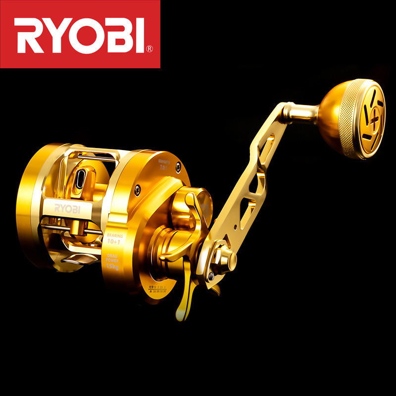 Fishing Boat Steering Wheel - JaponyaRYOBIRyobiVARIUSValius Gold Demir Plaka Makarası Tam